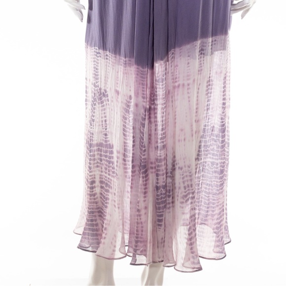 Gypsy 05 Revolve Dress Womens SM Maxi Plunge Boho Flowy Purple 100% Silk V-Neck - Picture 4 of 6